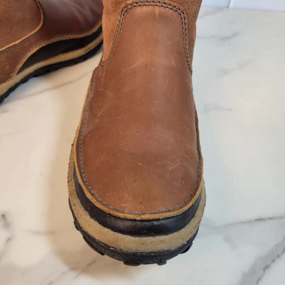 Merrell Womens Boots Tremblant Pull On Polar Oak Brown Fur Lined Size 9